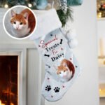 Personalised 'Special Treats' Photo Upload Dog Luxury Grey Pom Pom Christmas Stocking - Image 2