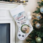 Personalised 'Special Treats' Photo Upload Dog Luxury Grey Pom Pom Christmas Stocking - Image 3