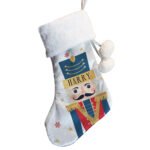 Personalised Nutcracker Design Luxury Grey Pom Pom Christmas Stocking - Image 4