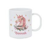 Personalised Children's Christmas Unicorn Design Plastic Mug - Image 4