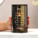 Personalised Christmas Holly Design Smoked Glass LED Pillar Candle - Image 2