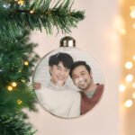 Personalised Photo Upload Glass Christmas Bauble