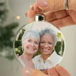 Personalised Photo Upload Glass Christmas Bauble - Image 2