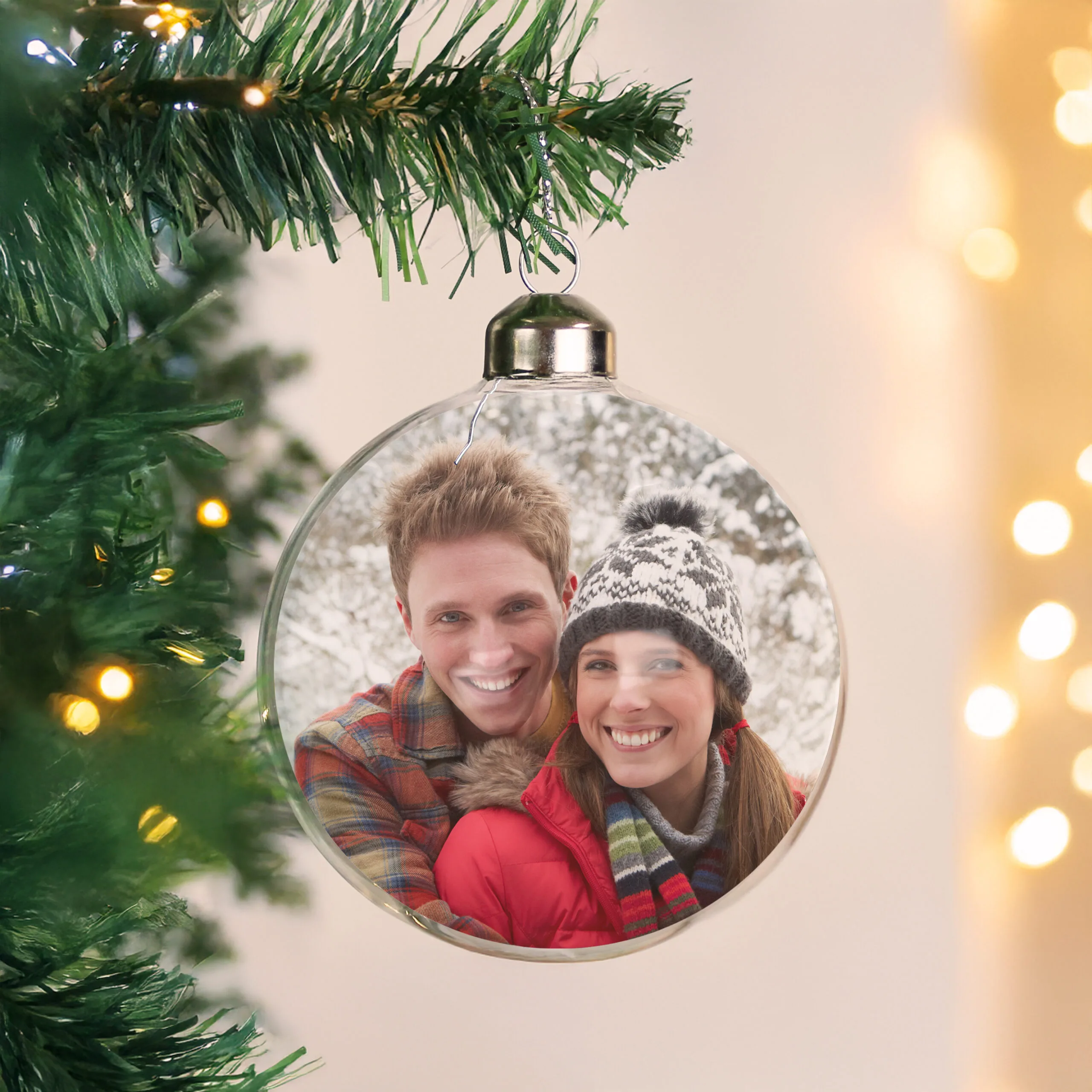 Personalised Photo Upload Glass Christmas Bauble - Image 4