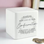 Personalised Any Message Wreath Design Ceramic Square Money Box - Image 4