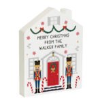 Personalised Any Message Christmas Nutcracker Design Wooden House Ornament - Image 4