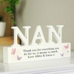 Personalised Any Message Butterfly Design Wooden Nan Ornament - Image 2
