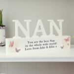 Personalised Any Message Butterfly Design Wooden Nan Ornament - Image 3