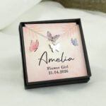 Personalised Butterflies Design Sentiment Silver Plated Butterfly Necklace & Gift Box