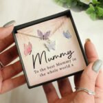 Personalised Butterflies Design Sentiment Silver Plated Butterfly Necklace & Gift Box - Image 2