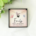 Personalised Butterflies Design Sentiment Silver Plated Butterfly Necklace & Gift Box - Image 4