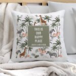Personalised Any Message Jungle Print Design Filled Cushion