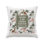 Personalised Any Message Jungle Print Design Filled Cushion - Image 4