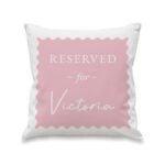 Personalised Name Only Pink 'Reserved For' Filled Cushion - Image 4