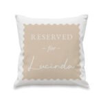 Personalised Name Only Cream 'Reserved For' Filled Cushion - Image 4