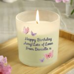 Personalised Butterflies Design Scented Frosted Glass Jar Candle - Image 4