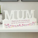 Personalised Any Message Floral Design Wooden Mum Ornament - Image 4