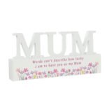 Personalised Any Message Floral Design Wooden Mum Ornament - Image 5