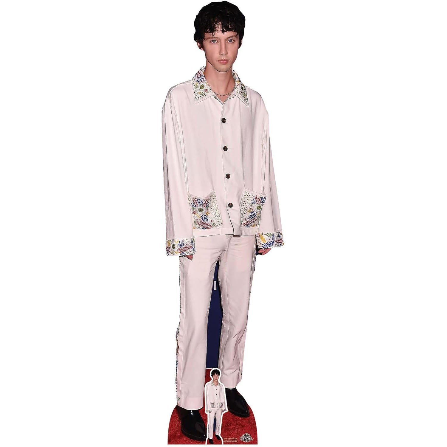 CS1011 Troye Sivan 'White Suit' (Australian Singer Songwriter) Lifesize + Mini Cardboard Cutout Troye Sivan 'White Suit' (Australian Singer/Songwriter) Lifesize + Mini Cardboard Cutout - Image 1