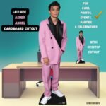 Asher Angel 'Pink Suit' (American Actor) Lifesize + Mini Cardboard Cutout - Image 4
