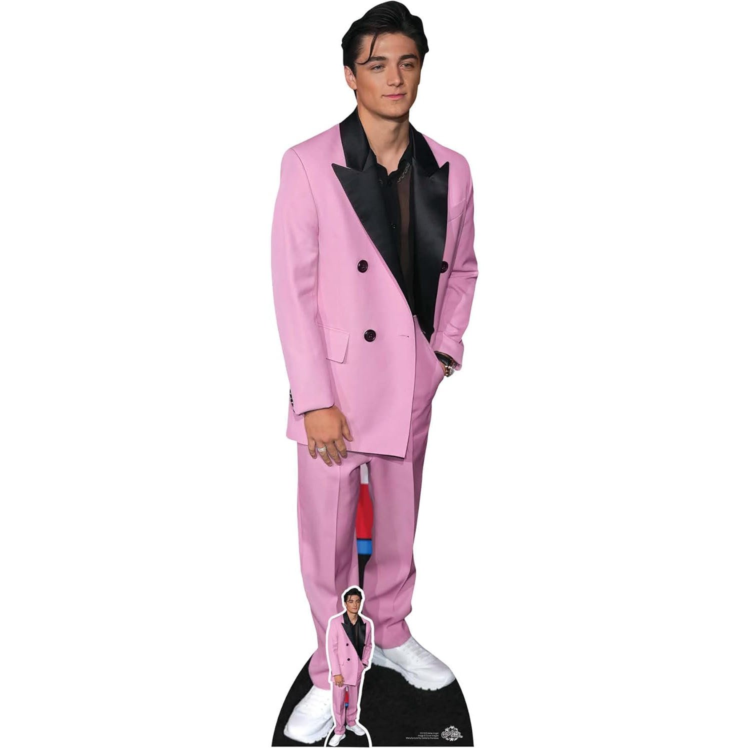 CS1023 Asher Angel 'Pink Suit' (American Actor) Lifesize + Mini Cardboard Cutout Asher Angel 'Pink Suit' (American Actor) Lifesize + Mini Cardboard Cutout - Image 1