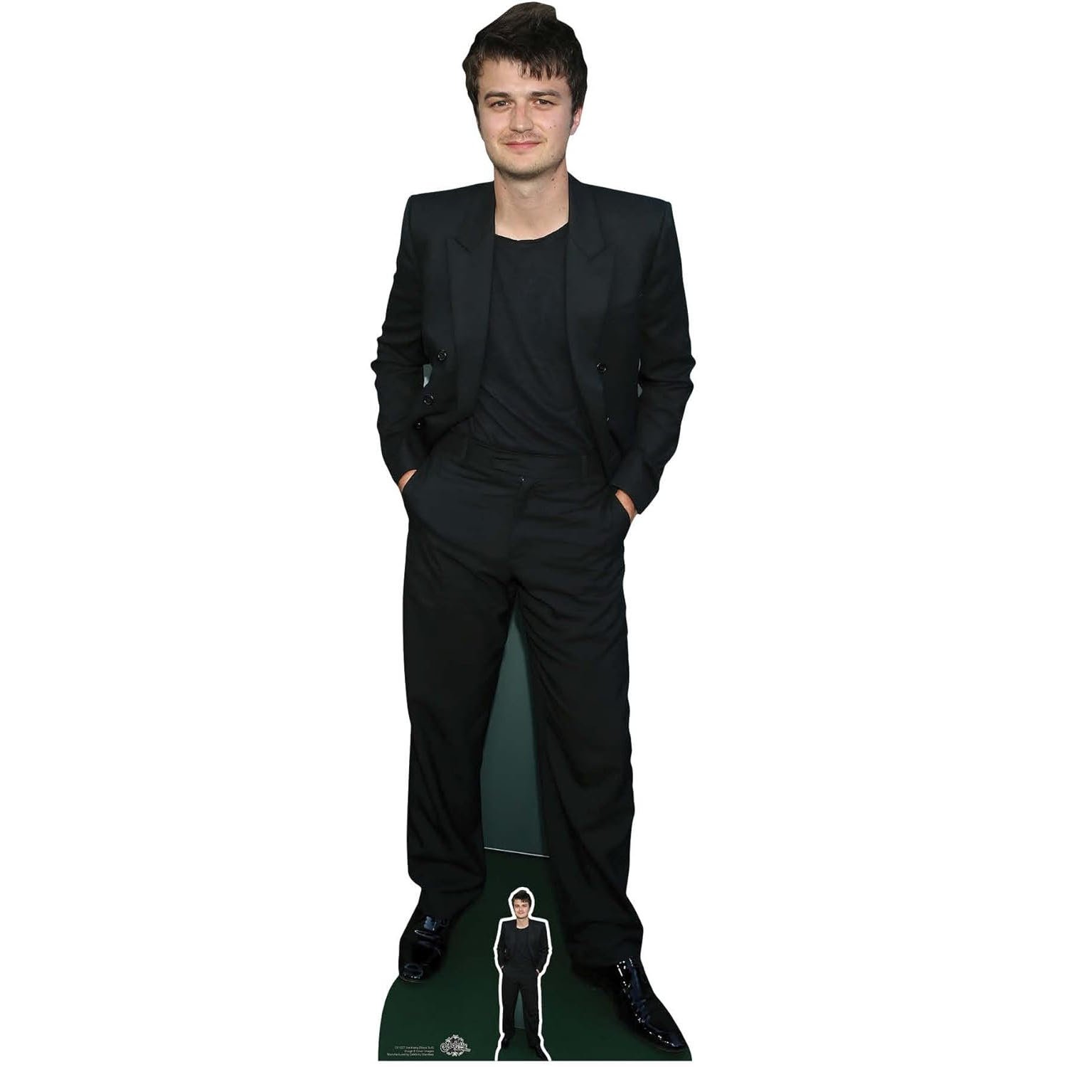 CS1027 Joe Keery 'Black Suit' (American Actor) Lifesize + Mini Cardboard Cutout Joe Keery 'Black Suit' (American Actor) Lifesize + Mini Cardboard Cutout - Image 1