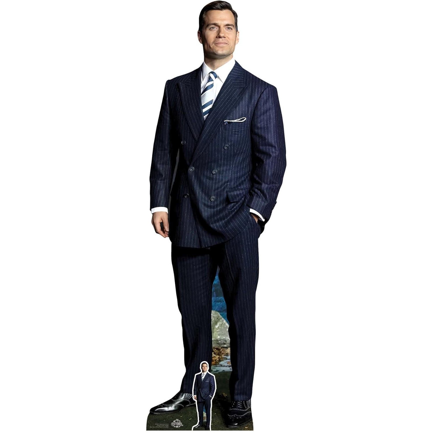 CS1051 Henry Cavill 'Black Suit' (British Actor) Lifesize + Mini Cardboard Cutout Henry Cavill 'Black Suit' (British Actor) Lifesize + Mini Cardboard Cutout - Image 1