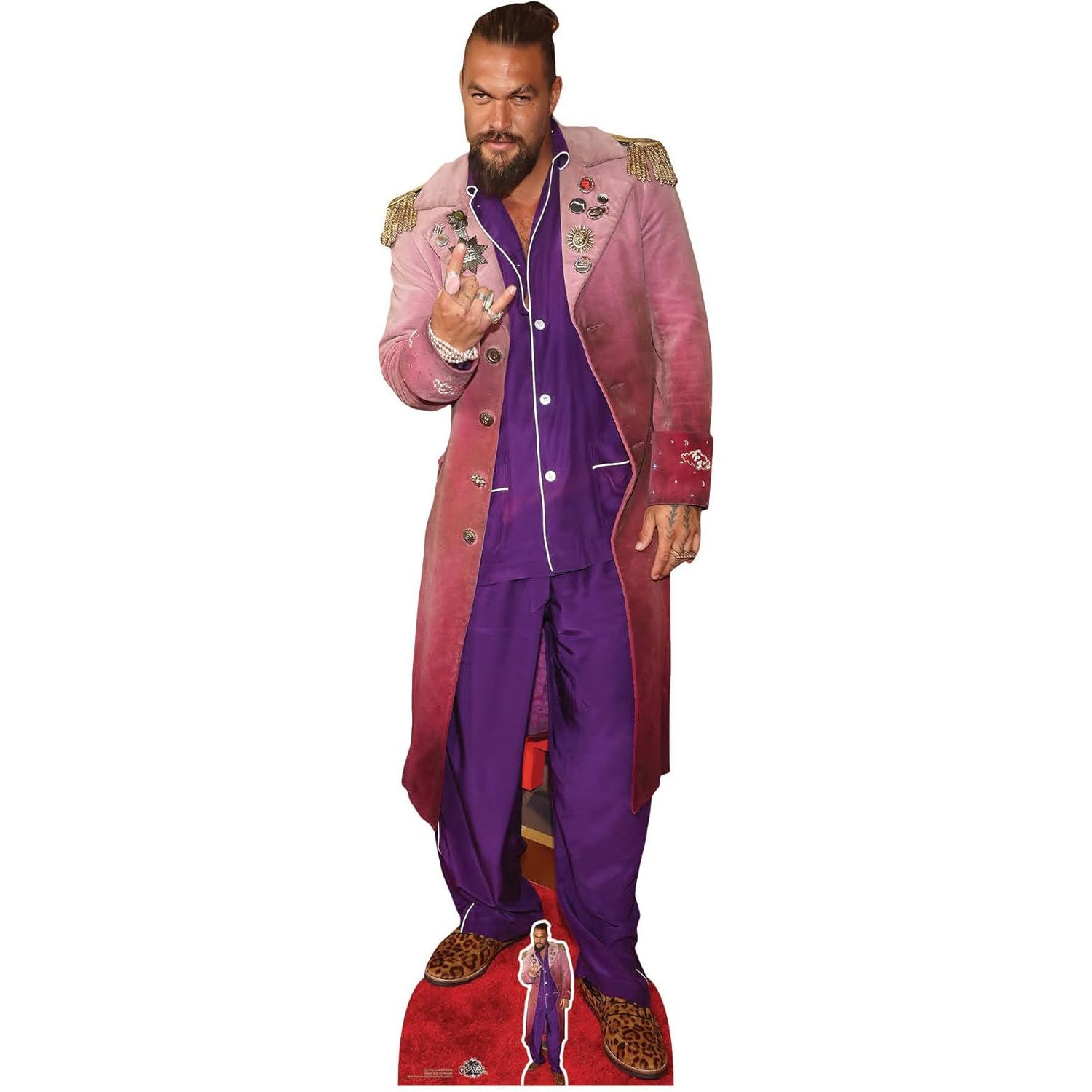 CS1056 Jason Momoa 'Purple Suit' (American Actor) Lifesize + Mini Cardboard Cutout Jason Momoa 'Purple Suit' (American Actor) Lifesize + Mini Cardboard Cutout - Image 1