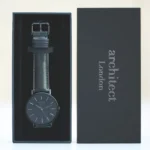 Architect London Men's Minimalist Own Handwriting Watch With Jet Black Leather Strap - Image 4