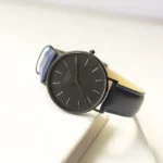 Architect London Men's Minimalist Own Handwriting Watch With Admiral Blue Leather Strap