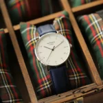 Architect London Zephyr Men's Minimalist Modern Font Engraving Watch With Admiral Blue Leather Strap - Image 5