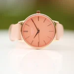 Architect London Ladies Own Handwriting Coral Face Watch With Light Pink Leather Strap