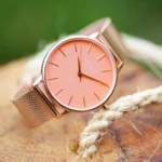 Architect London Ladies Own Handwriting Coral Face Watch With Rose Gold Mesh Strap - Image 4