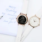 Architect London Ladies Own Handwriting White Face Watch With White Leather Strap - Image 2