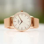 Architect London Ladies Own Handwriting White Face Watch With Rose Gold Mesh Strap