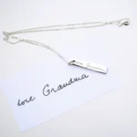 Personalised Own Handwriting Sterling Silver Bar Necklace - Image 4