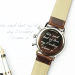 Architect London Men's Motivator Own Handwriting Green Face Watch With Walnut Leather Strap - Image 5