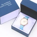 Architect London Ladies Own Handwriting White Face Watch With Light Blue Leather Strap - Image 2
