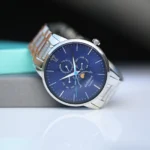 Architect London Apollo Men's Own Handwriting Blue Face Watch With Silver Strap