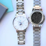 Architect London Apollo Men's Modern Font Engraving White Face Watch With Silver Strap - Image 2