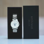 Architect London Apollo Men's Modern Font Engraving White Face Watch With Silver Strap - Image 3