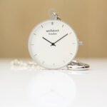 Architect London Modern Font Engraving Silver Modern Pocket Watch - Image 3