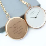 Architect London Modern Font Engraving Rose Gold Modern Pocket Watch