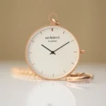 Architect London Modern Font Engraving Rose Gold Modern Pocket Watch - Image 3