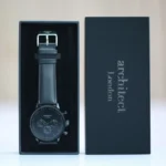 Architect London Men's Motivator Own Handwriting Black Face Watch With Black Leather Strap - Image 3