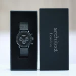 Architect London Men's Motivator Own Handwriting Black Face Watch With Black Mesh Strap - Image 3