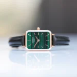 Architect London Lille Ladies Own Handwriting Pine Green Face Watch With Black Leather Strap - Image 3