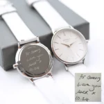 Architect London Ladies Own Handwriting Blanc Watch With Silver Bezel + White Leather Strap - Image 2