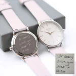 Architect London Ladies Own Handwriting Blanc Watch With Silver Bezel + Pink Leather Strap - Image 2