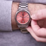 Wave by Architect London Any Message Men's Handcrafted Stainless Steel Watch (Peach Breeze) - Image 4